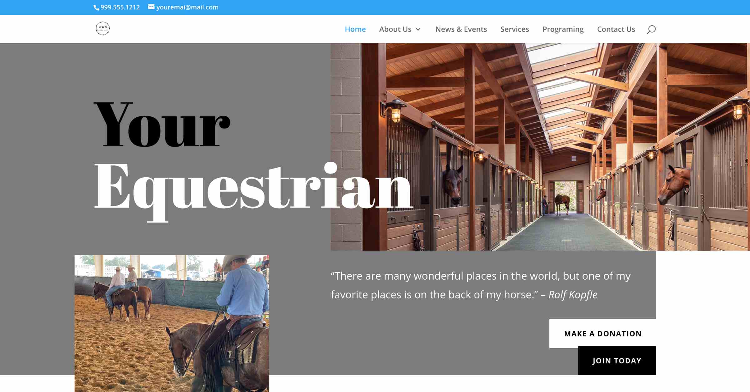 equestrian theme home page