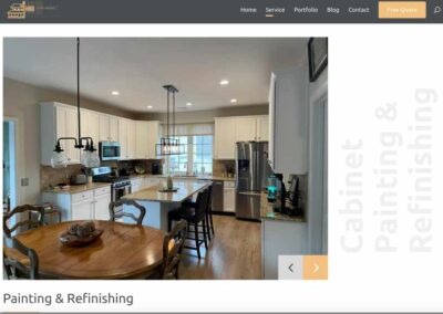 HBD Painting website image of refinished kitchen cabinets.