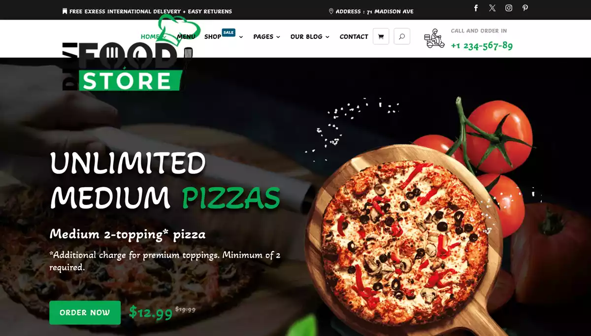 Pizza Shop Website